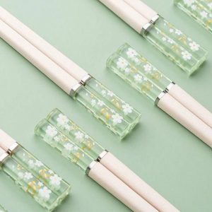 5 Pairs Sakura Pattern Alloy Steel Chopsticks - Heat-Resistant, Anti-Slip, High Quality Kitchen & Dining Tableware Set for Home & Restaurant Use