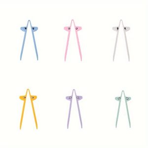 6pcs Sustainable Wheat Straw Snack Clips - Reusable Finger Chopsticks for Gaming, Hands-Free Food Tongs & Kitchen Tools