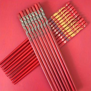 5 Pairs, Chinese Style Non-slip Chopsticks, Reusable Chop Sticks, High-temperature Resistant Chopstick Set, Tableware, Kitchen Items, Kitchen Stuff, Kitchen Supplies, 24cm F9.45inch