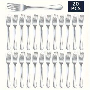 20-Piece Dessert Forks Set, Premium Food Grade 18 F10 Stainless Steel, Ergonomic Elegant Design, Mirror Finish, Dishwasher Safe, BPA Free ?C Perfect for Home, Kitchen, Restaurant