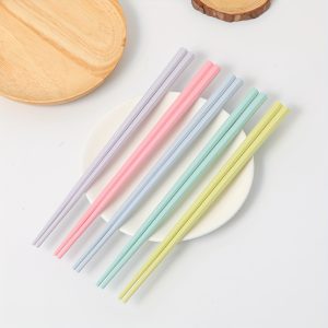 5-Pair Hexagon Alloy Chopsticks Set - Elegant, Durable, Non-Slip Mixed Colors for Modern Dining Experience